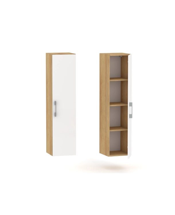 Słupek lazienkowy wiszący LUNA 1D 30 cm Hikora  z białymi drzwiami mat/połysk